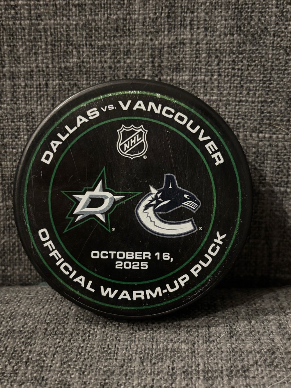 Dallas Stars vs Columbus Blue Jackets 10/16/25 Official NHL Warm Up Hockey Puck